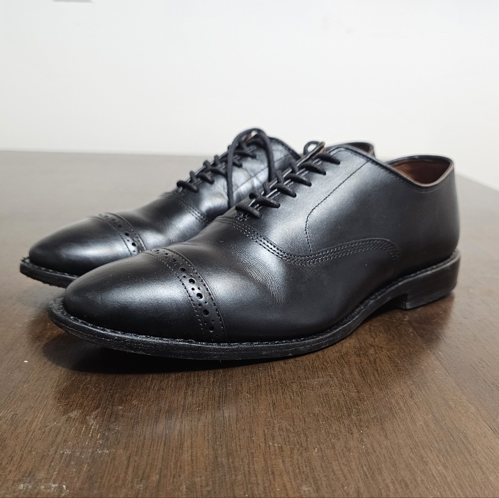 Allen Edmonds Leather Shoes Men's 7.5 D Byron Captoe Oxford Black
